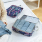 Set de 4 cubes de rangement compressibles imprimés en polyester pour valise