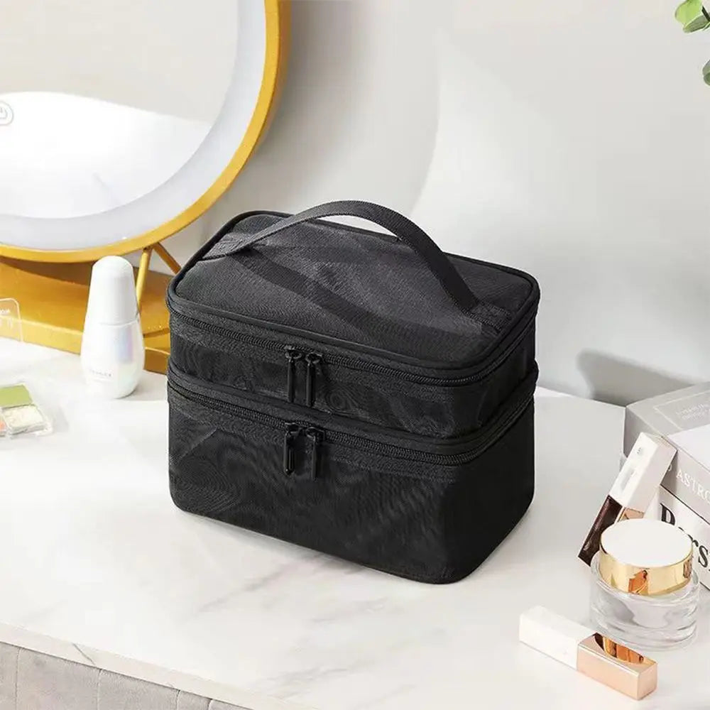 Sac de Voyage Transparent en Maille PVC – 1/2/3 Couches avec Fermeture Éclair