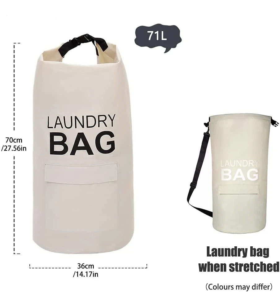 Sac à linge Oxford imperméable 71L avec bretelles réglables