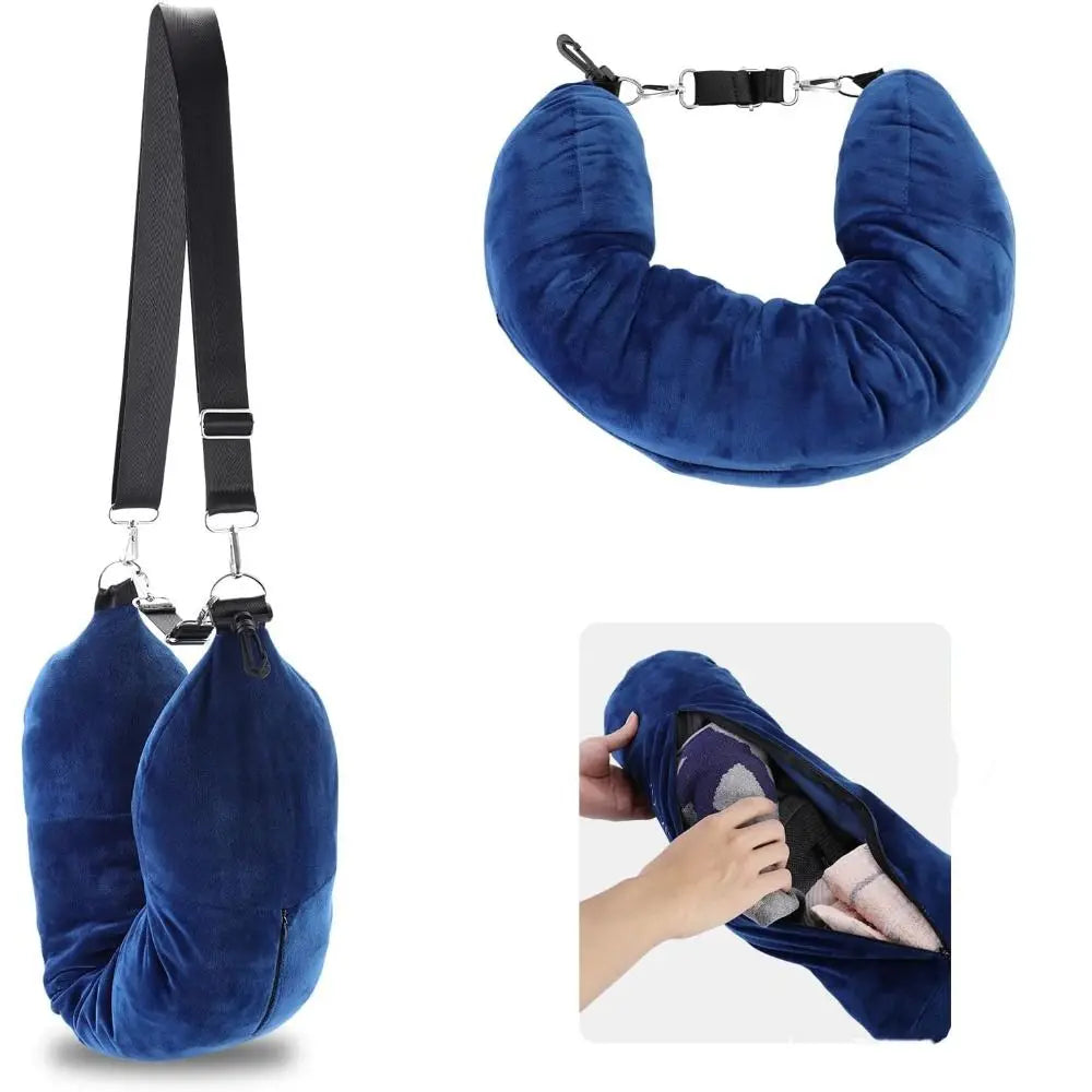 Oreiller de voyage remplissable en tissu lycra avec sac de transport