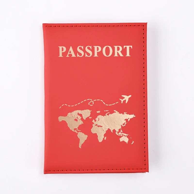 Étui Passeport PU Cuir Motif Monde – Protection Élégante Voyage