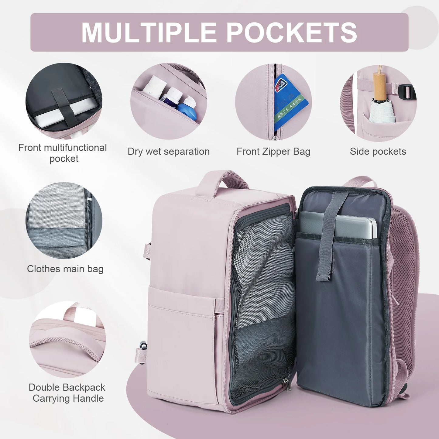 Sac à Dos Cabine 40×25×20 – Voyage & Ordinateur 14’’