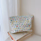 Pochette bébé fleurie rangement couches et accessoires de soin, polyester doux