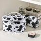 Trousse de Maquillage Imperméable Motif Vache – Organisateur de Voyage avec Poignée