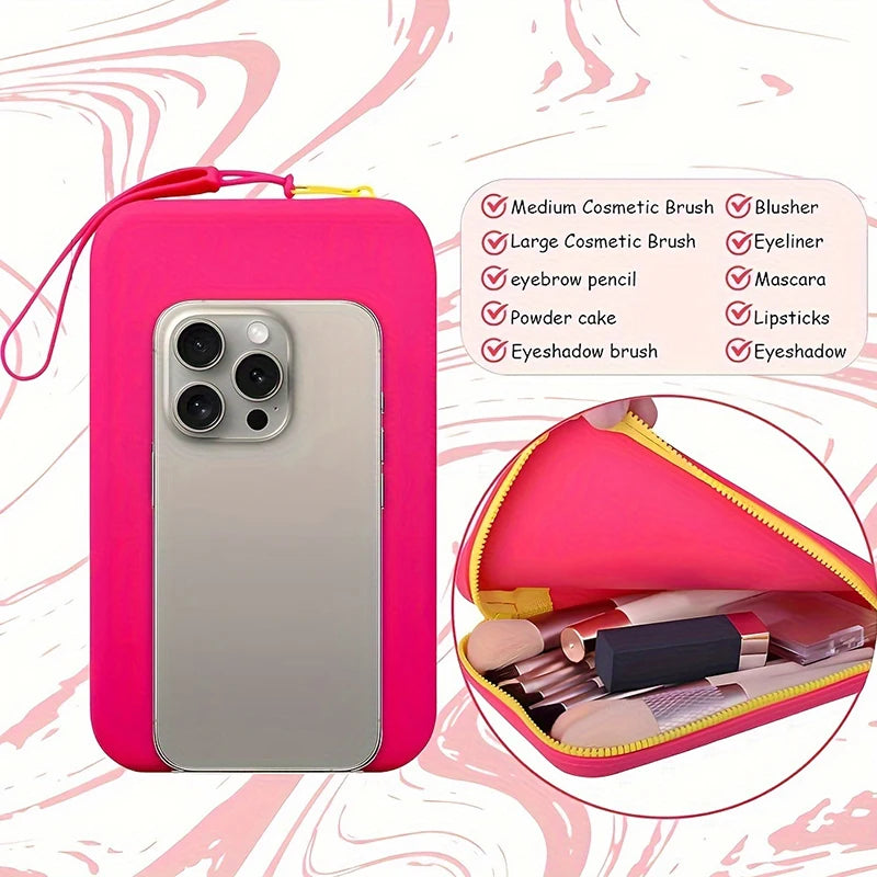 Trousse Cosmétique Carrée en Silicone – Étanche & Multifonction