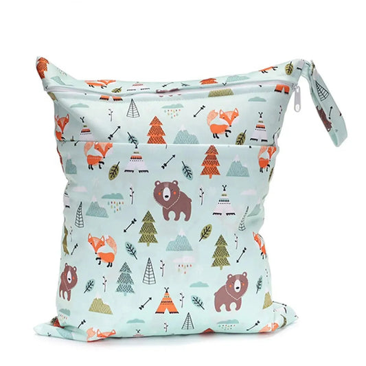 Sac bébé étanche réutilisable deux compartiments rangement couches et vêtements