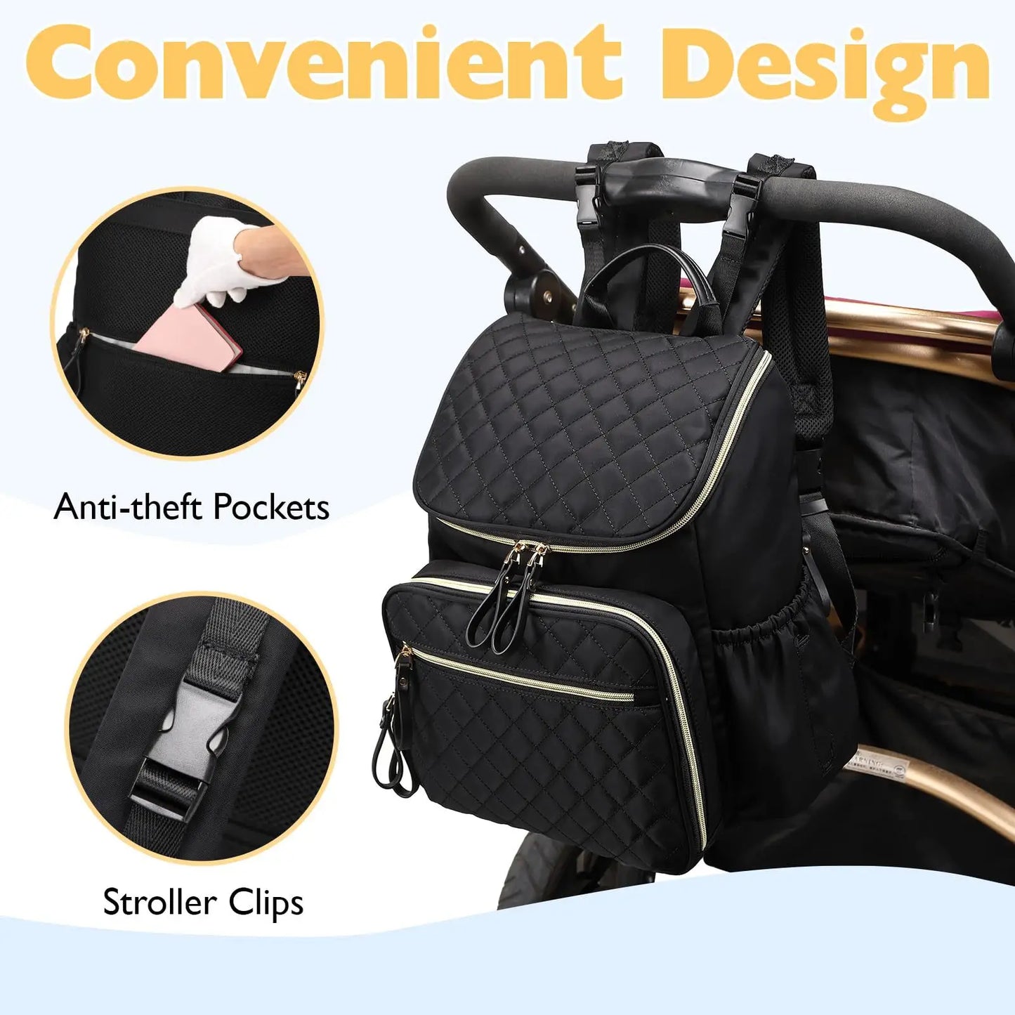Sac à Dos à Langer Multifonction – Imperméable & Élégant