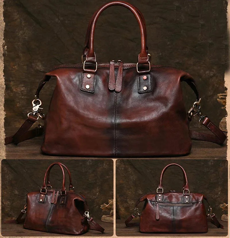Petit Sac de Voyage en Cuir Véritable