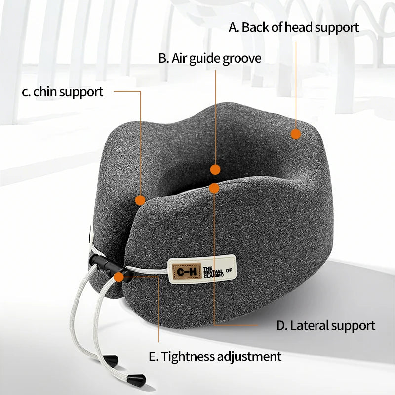 Coussin de voyage pliable en mousse mémoire U-Shape avec housse premium