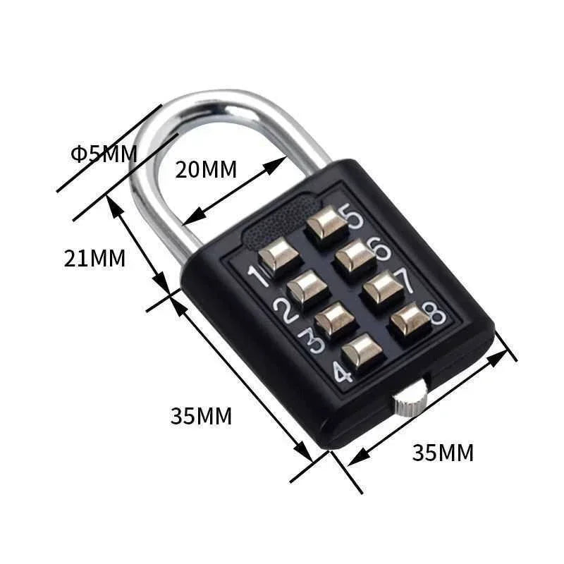 Cadenas à Code 8 Chiffres en Alliage de Zinc – Antivol de Voyage