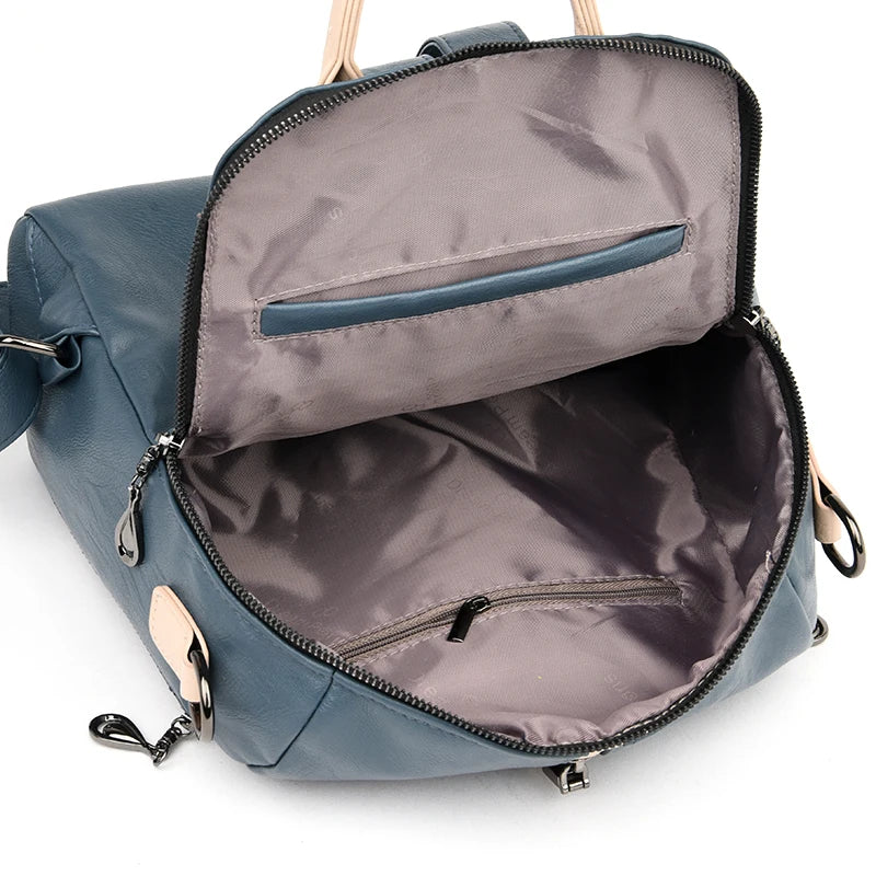 Sac à dos en cuir souple femme