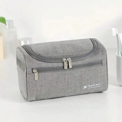 Trousse de toilette suspendue en lin grande capacité