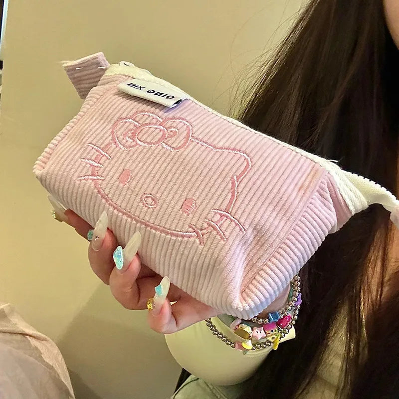 Trousse de toilette enfant Hello Kitty en velours côtelé
