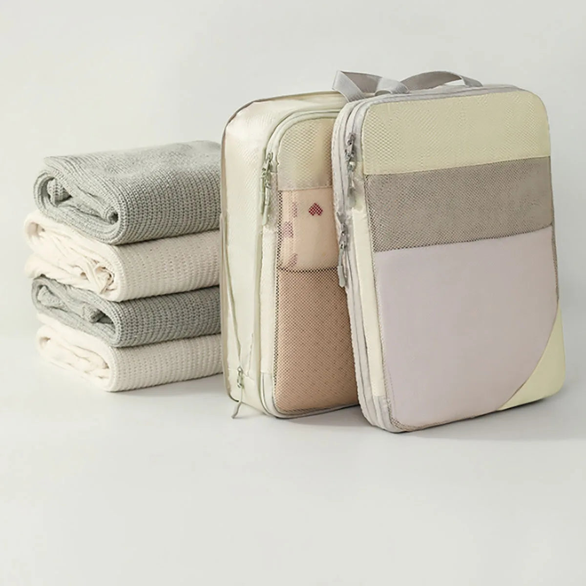 Set de 5 cubes de rangement compressibles en polyester pour valise et voyage
