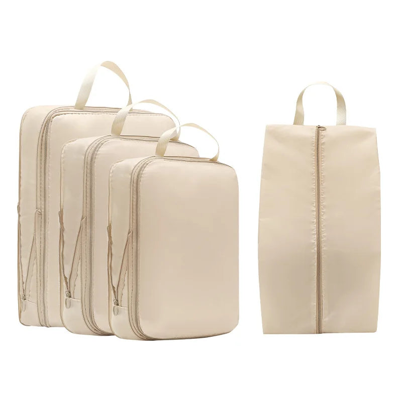 Set de 4 cubes de rangement compressibles en polyester imperméable pour valise