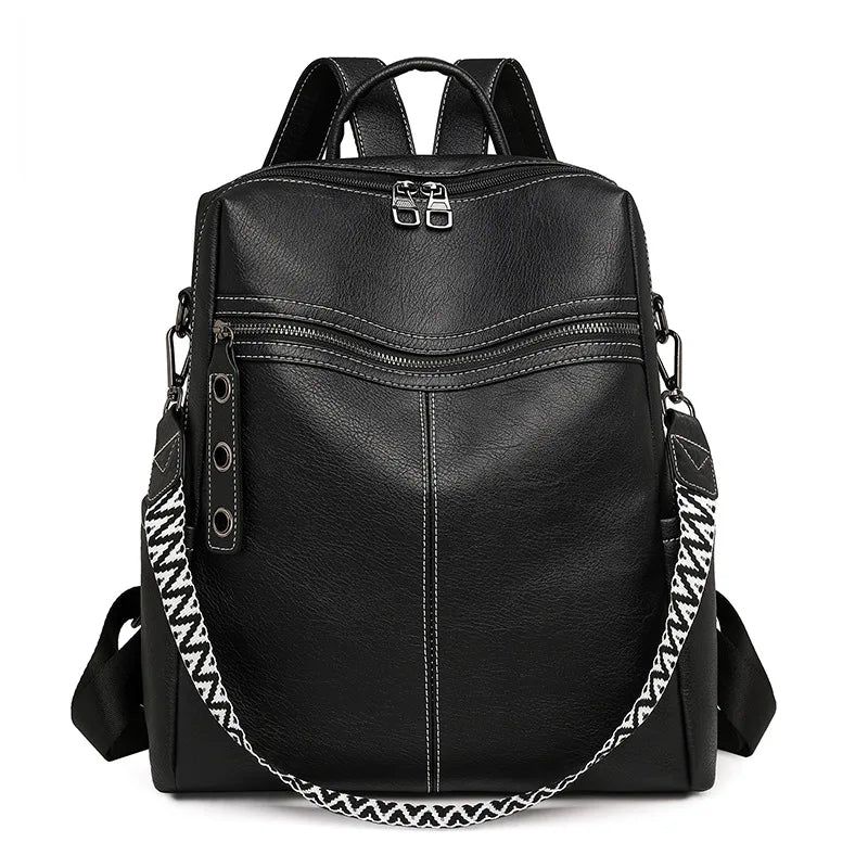 Sac à dos de voyage rétro en cuir PU imperméable