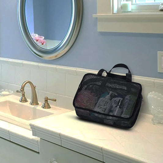 Trousse de Toilette Filet – Grande Capacité & Séchage Rapide