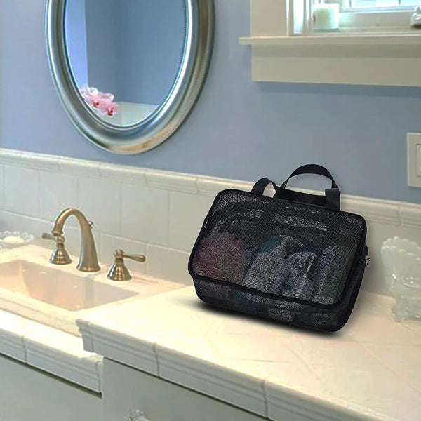 Trousse de Toilette Filet, zip métallique lisse et résistant