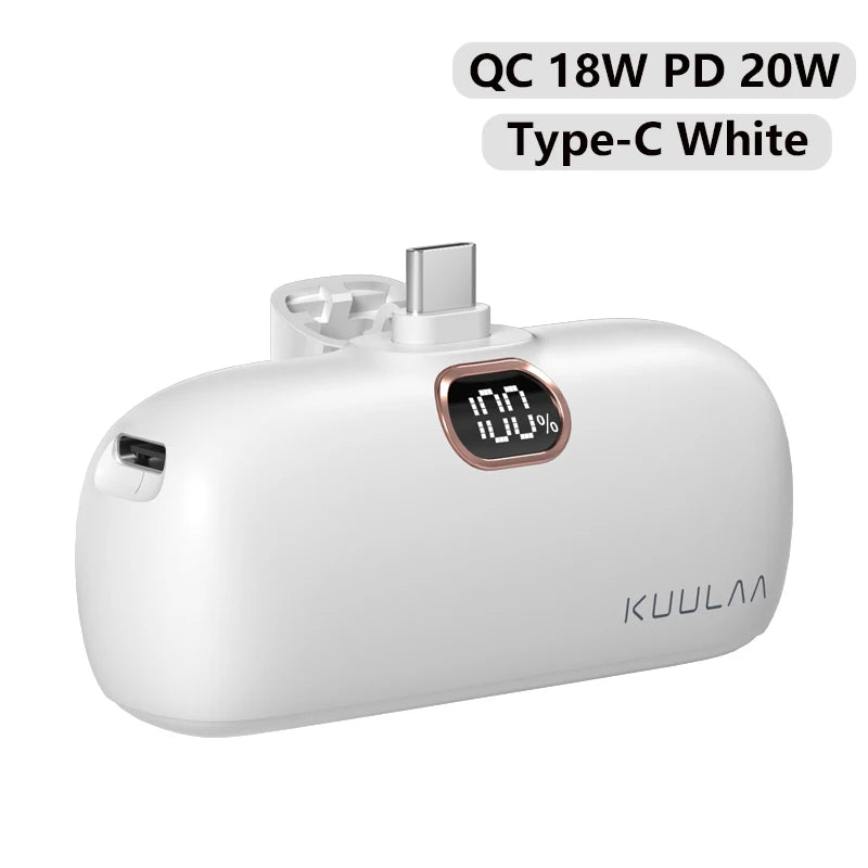 Batterie Externe KUULAA Mini 5000mAh – Charge Rapide 20W