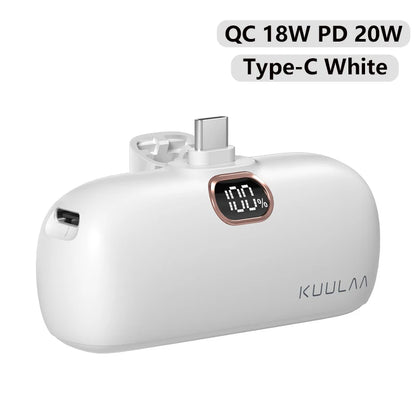 Batterie Externe KUULAA Mini 5000mAh – Charge Rapide 20W