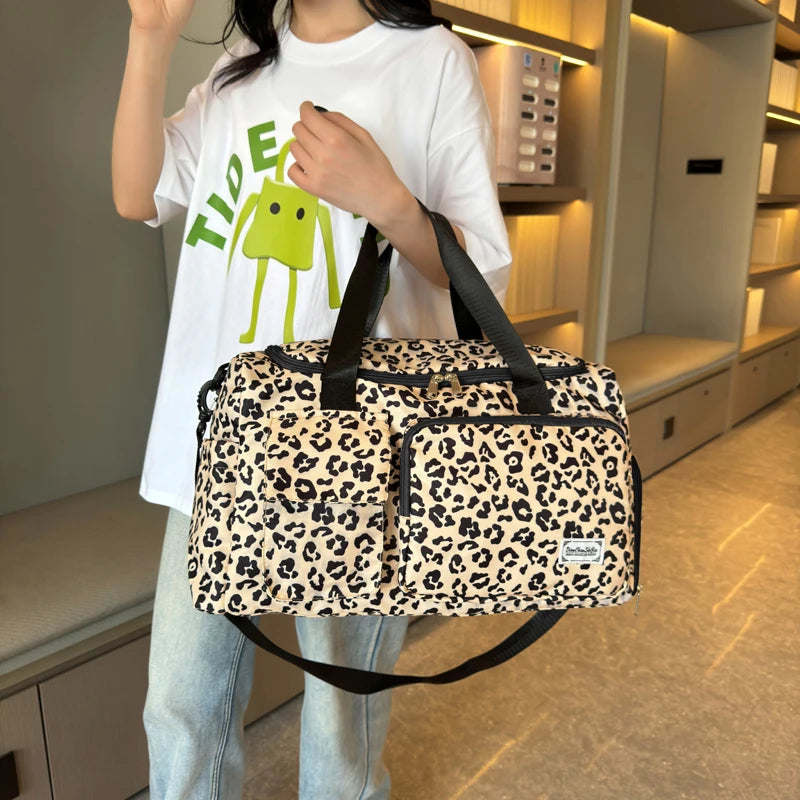 Sac Léopard Femme Grande Capacité Multipoches 28L