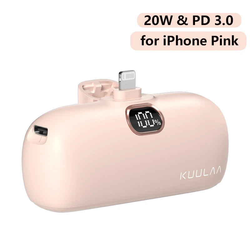 Batterie Externe KUULAA Mini 5000mAh – Charge Rapide 20W