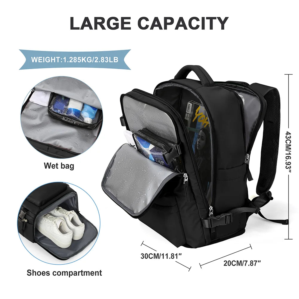 Sac à Dos Cabine 40×30×20 – Compartiment Chaussures & Ordinateur