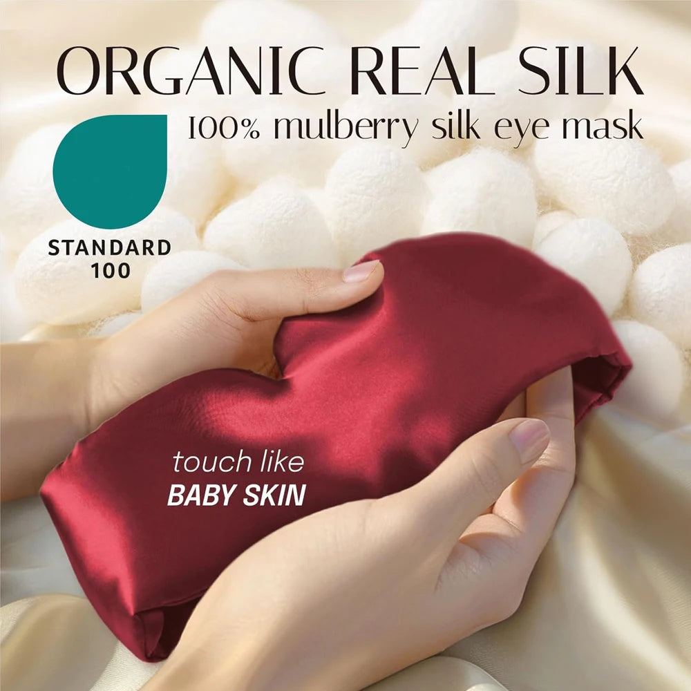 Masque de sommeil en soie ajustable confort absolu