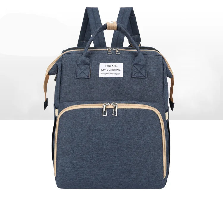 Sac à Langer Multifonction avec Lit Pliant Intégré – Nylon Résistant & Grande Capacité