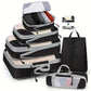 Set de 6 cubes de rangement compressibles avec sac à chaussures intégré
