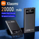 Xiaomi Power Bank 20000mAh 120W Super Fast Charge avec Affichage Digital, plastique résistant