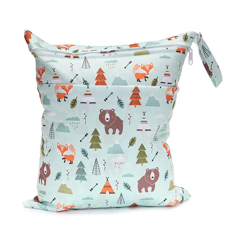 Sac bébé étanche réutilisable deux compartiments rangement couches et vêtements