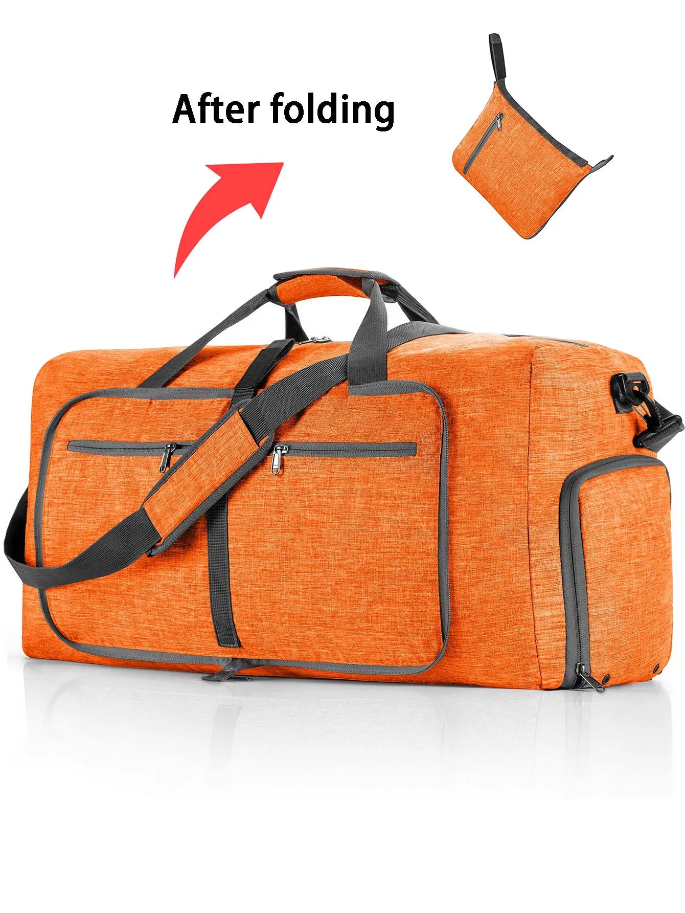 Sac de voyage pliable 65L en polyester avec compartiment chaussures