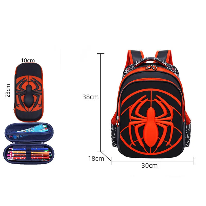 Sac à dos enfant Spider waterproof avec trousse assortie