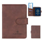 Porte-passeport PU avec fermeture et bloquage RFID