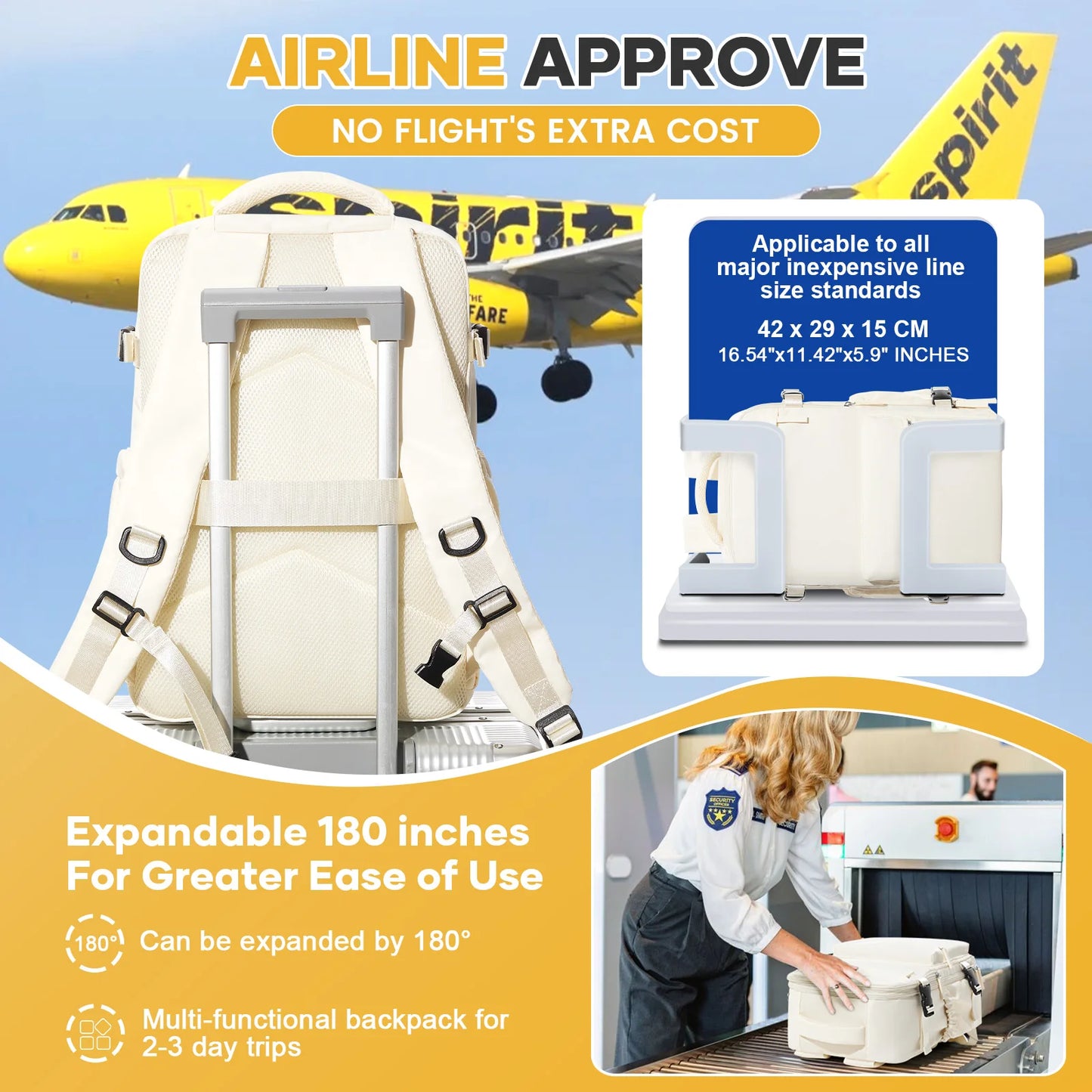 Sac Cabine 40x20x25 avec Compression sous Vide