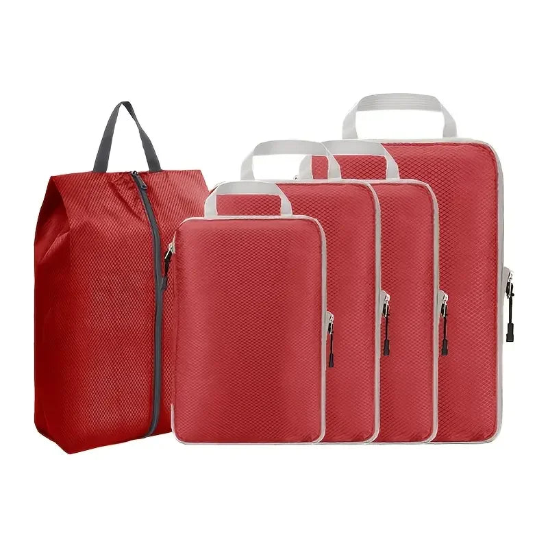Set de cubes de rangement compressibles en nylon étanche pour valise