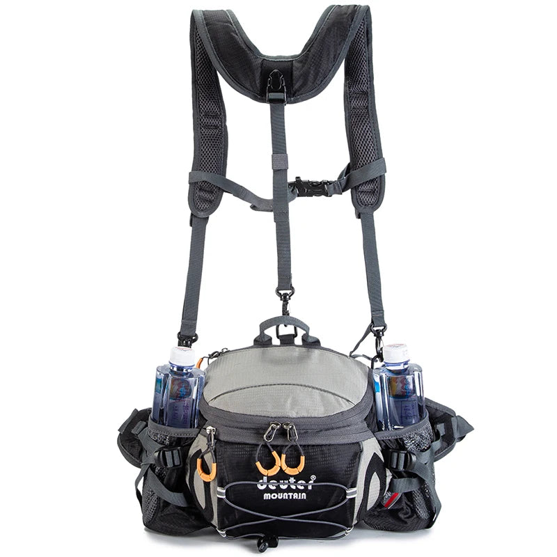 Sac Banane Multifonction 8L avec Porte-Bouteilles – Randonnée, Vélo et Camping