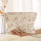 Trousse de toilette enfant motifs cœurs en velours côtelé