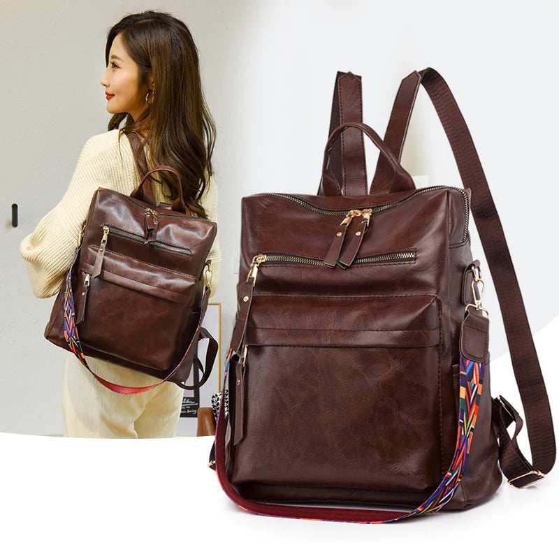 Sac à dos multifonction en cuir synthétique