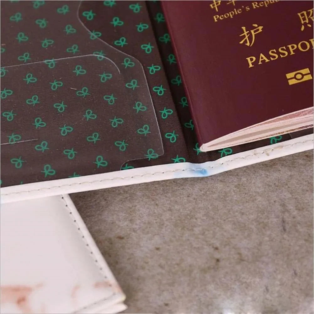 Porte-Passeport Marbre en Similicuir PU