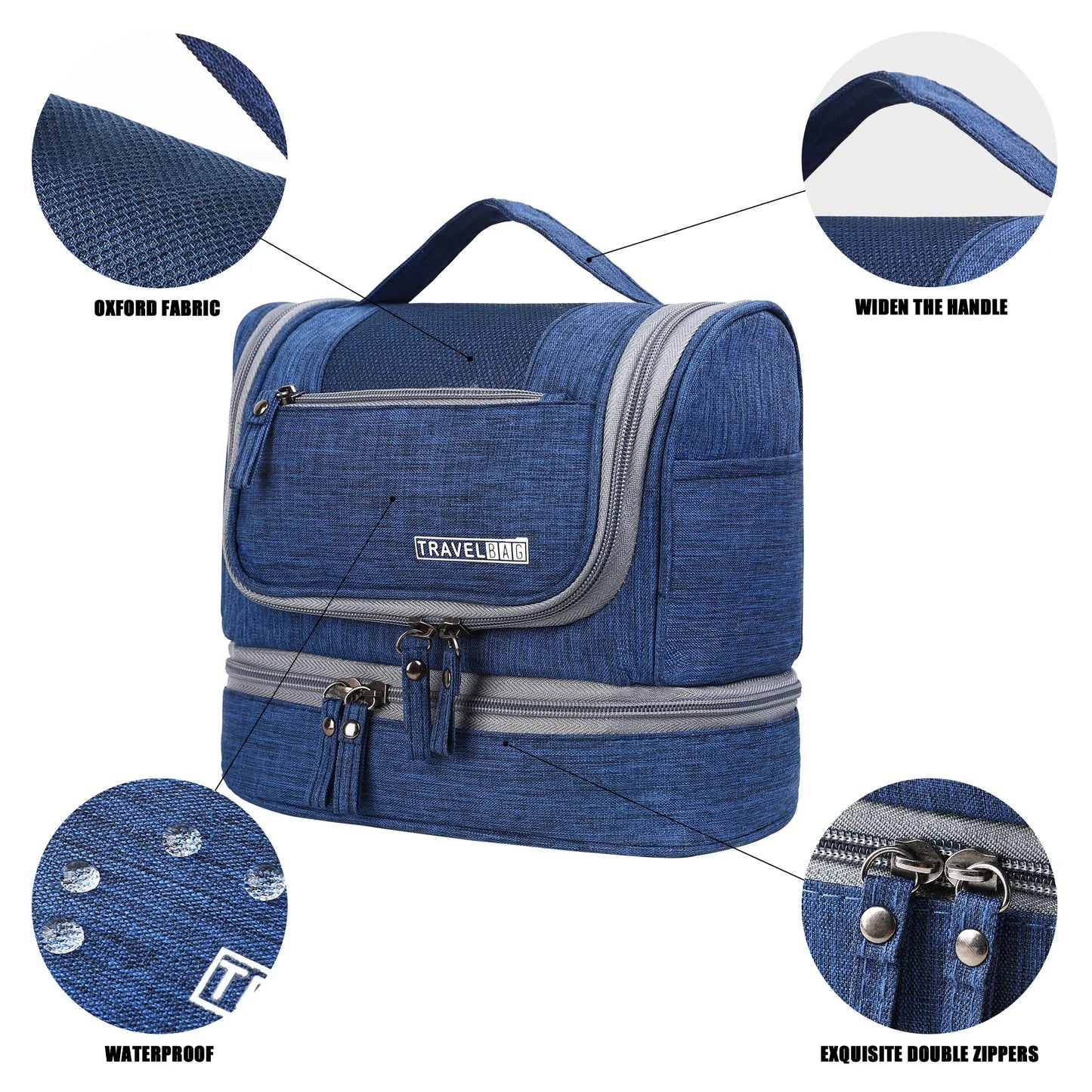 Trousse de toilette de voyage avec crochet suspendu