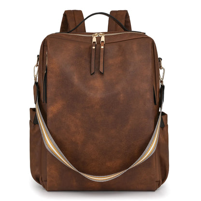 Sac à dos rétro en cuir PU imperméable