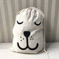 Sac à linge en coton et lin à cordon imprimé