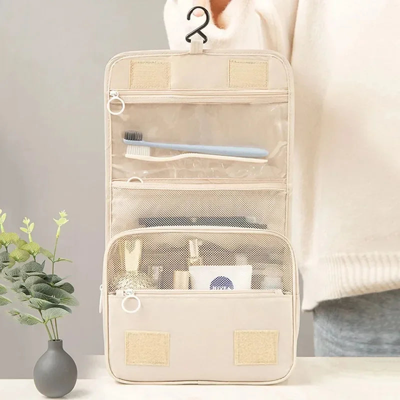 Trousse de Toilette Suspendue en Polyester Imperméable – Multi-compartiments Voyage & Salle de Bain