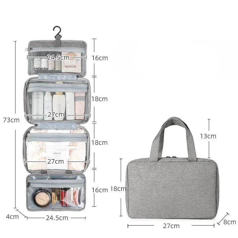 Trousse de toilette pliable en polyester imperméable