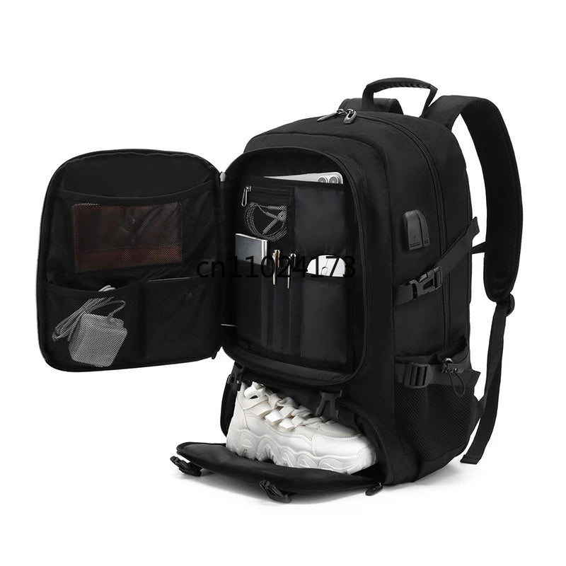 Sac à dos multifonction nylon imperméable avec compartiment chaussures et port USB