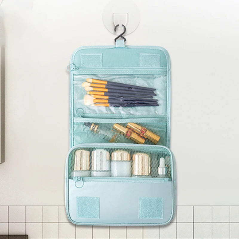 Trousse de toilette suspendue en Oxford avec compartiments multiples