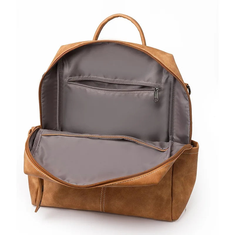 Sac à dos de voyage rétro en cuir PU imperméable