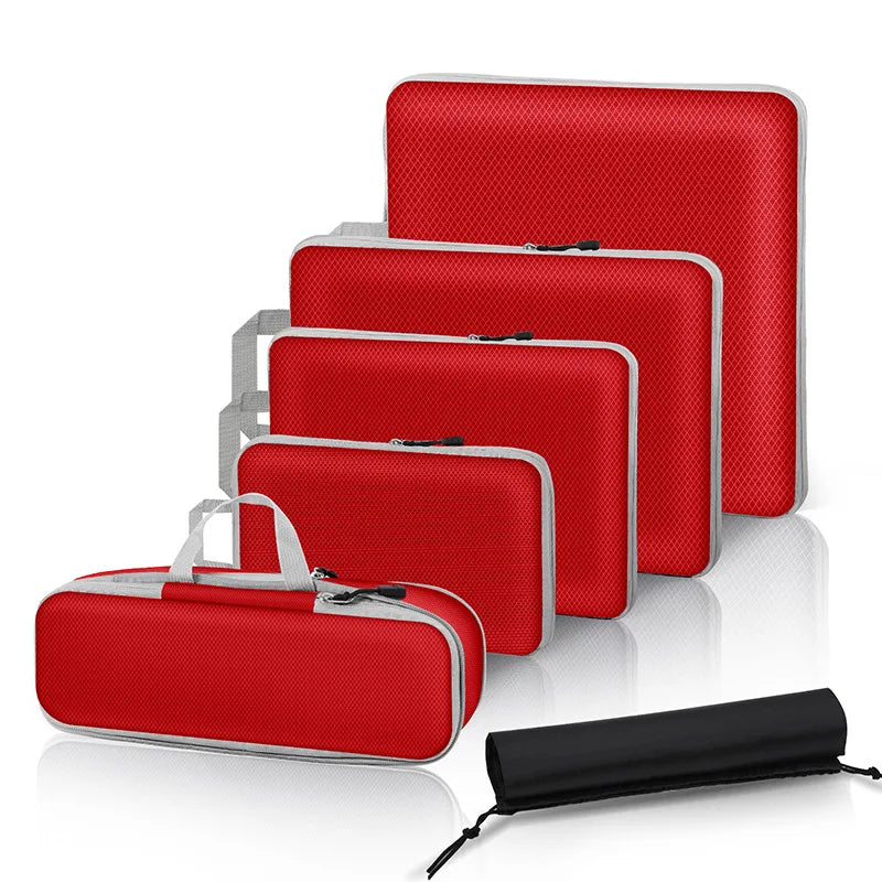 Set de 6 cubes de rangement compressibles avec sac à chaussures intégré